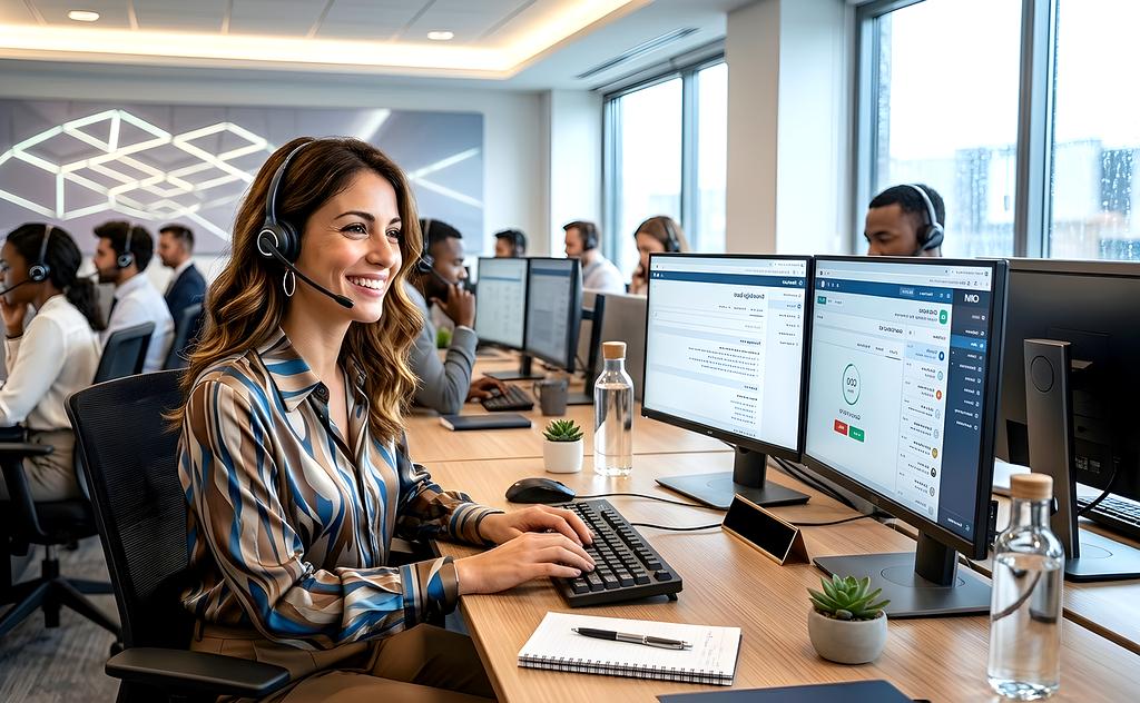 Phone headset on desk